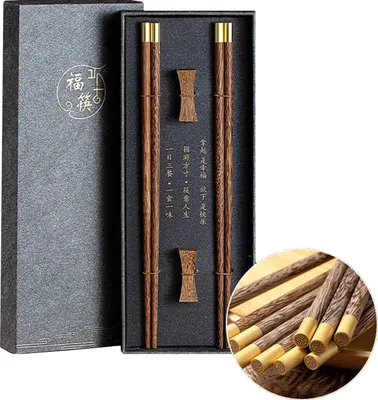 Produktbild von Elegantes Premium-Geschenkset mit Essstäbchen und Sushi-Ständern in Grau