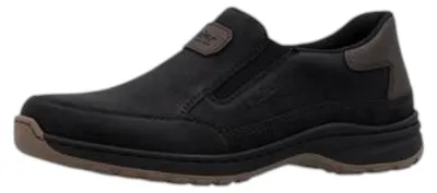 Imagen del producto de Zapatos de hombre Rieker, tipo pantufla, color negro, para uso casual