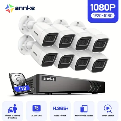 Produktbild von Überwachungskameraset, 8-Kanal - CCTV-Kameras - Überwachungssystem - HD-Kameraset - Videoüberwachung