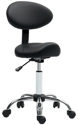 Immagine prodotto di Sedia girevole con schienale, regolabile in altezza | Colore: Nero | Dimensioni: 50x50x83-98 cm