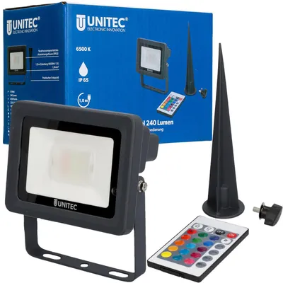 Produktbild von LED Außenleuchte farbig Gartenlampe Strahler Erdspieß Outdoor IP65 Fernbedienung