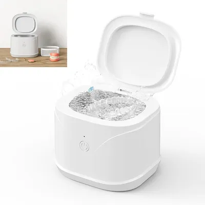 Produktbild von Ultraschallreiniger Ultraschallreinigungsgerät, 46 kHz 200ml, Zahnmedizinischer Ultraschallreiniger, für Zahnprothesen, Aligner Zahnschiene, Retainer