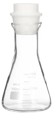 Konischer Messbecher 150 ml, Borosilikatglas, Silikondichtung, Labor