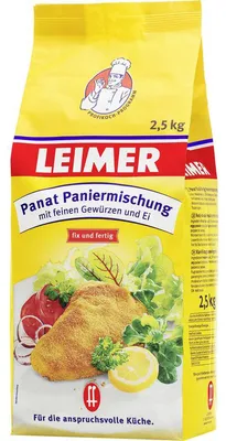 Zdjęcie produktu dla Leimer Panat mieszanka bułki tartej z drobnymi przyprawami i jajkiem 2500g