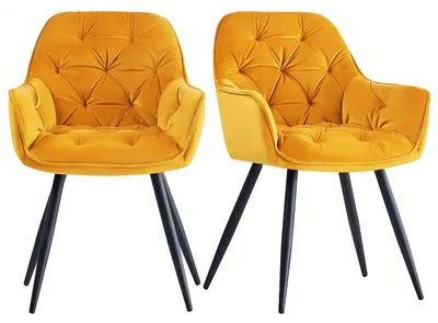 Productafbeelding van Eetkamerstoel - Kuipstoel - Draaistoel - Fauteuil - Keukenstoel - Set van 2 - Fluwelen Bekleding