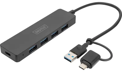 Imagen del producto de DIGITUS DA-70235: Hub USB 3.0, 4 puertos, diseño delgado, color