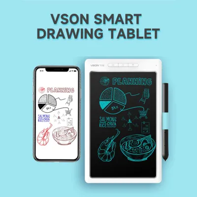Obrázek produktu pro VSON Smart Graphics Tablet Digital Drawing Tablet 8192 Levels Pressure Sensitivity Synchronous Notes Transmission Grey