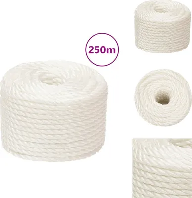Immagine prodotto di vidaXL Corda da lavoro bianca 10 mm 250 m in polipropilene - Corde