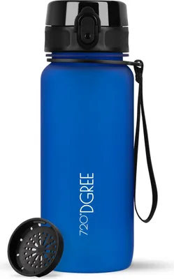 Produktbild von uberBottle softTouch Trinkflasche mit Sieb 650ml / Royal Blue/ 720DGREE