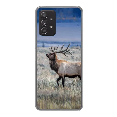 Produktbild von MuchoWow® Handyhülle Schutzhülle Hülle für Samsung Galaxy A33 5G Hirsche - Elche - Gras Silikon Softcase Handy Hülle - Kartenhalter