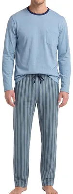 Produktbild von Ammann Mix & Match Schlafanzug Set aus Langarm-Shirt und langer Hose, Aus Baumwolle, Bequem und atmungsaktiv