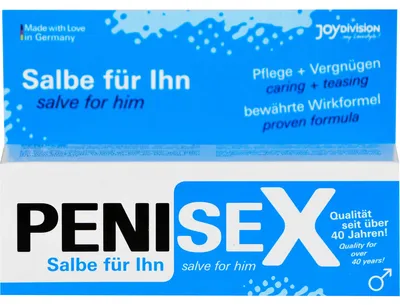 Produktbild von JOYDIVISION PENISEX – salve for HIM, 50 ml, Ölbasiertes Schmiermittel, Masturbation, Vaginal, Gleitgel speziell für Männer, Aqua, Vegetable Glycerin, Caprylic/ Capric Triglyceride, Glyceryl Stearate Citrate, Hexyldecanol,..., 1 Stück(e)