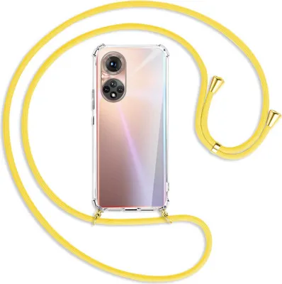 Produktbild von Handykette Backcover-Schutzhülle mit Band (Metall goldfarben) für Honor 50 (NTH-AN00) - gelb