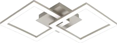 Produktbild von EGLO LED Deckenleuchte Huerta, Wohnzimmerlampe, Deckenlampe, Küchenlampe in Nickel-Matt, Kunststoff in Weiß, LED Schlafzimmerlampe warmweiß
