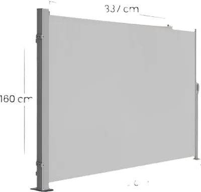 Obrázok produktu pre Vonkajšia markíza – výsuvná – ochrana pred slnkom – odolná voči korózii – oceľ s práškovou povrchovou úpravou – 160 x 350 cm
