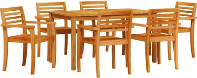 Produktbild von vidaXL Garten Essgruppe 7 pcs Braun Massivholz Akazie