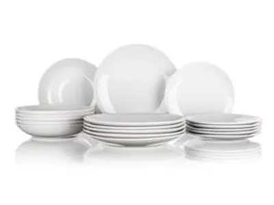Obrázek produktu pro Banquet 60310701, Jídelní talíř, Kulatý, Porcelán, Bílá, 7,98 kg, 18 kusů