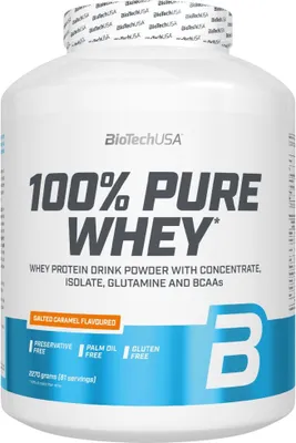 Obrázok produktu pre BioTech USA 100% Pure Whey 2270 g slan karamel / Srvtkov whey proteny / Lahodn srvtkov proten obohaten o bromealn a extra aminokyseliny