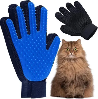 Produktbild von Sillar Pflegehandschuh für Hunde und Katzen Blau mit 180 Noppen