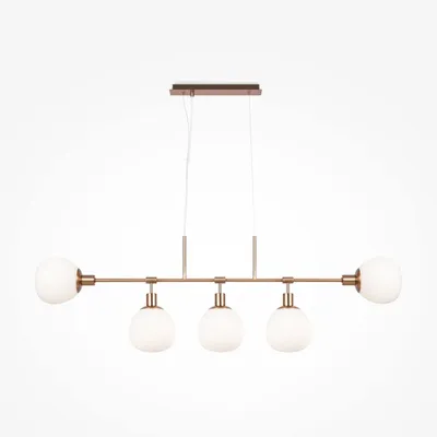Obrázek produktu pro Závěsná lampa kov sklo V: max. 149,3 cm ve zlaté bílé barvě E14 stínidlo s 5 žárovkami moderní závěsná lampa