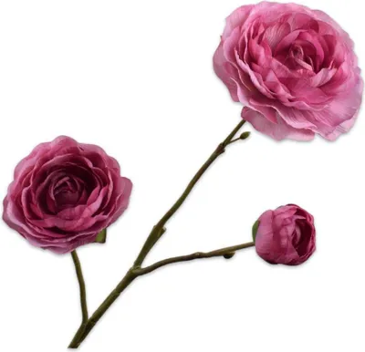 Produktbild von Silk-ka Kunstblume - Seidenblume Ranunkelnzweig Lila 46cm