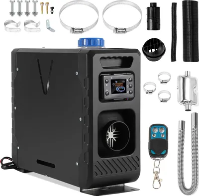 Produktbild von Vigevee Diesel Standheizung 8KW 12V/24V mit Bluetooth App, LCD Display & Fernbedienung, 5L All-in-One Luftheizung für Wohnmobil LKW Schwarz