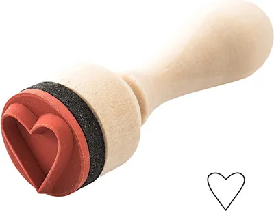 Obrázok produktu pre Rico Design mini pečiatka v tvare srdca z dreva v hnedej farbe