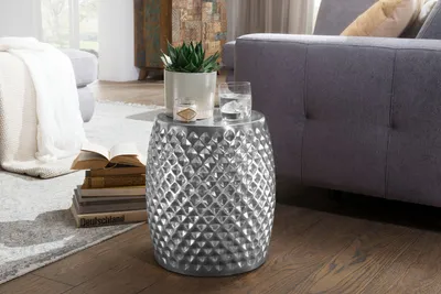 Produktbild von Couchtisch Beistelltisch SIRAK 32x32x42 cm rund Aluminium Silber