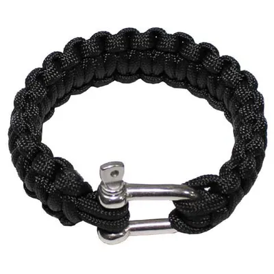 Image de Bracelet, "Paracord", noir, fermeture métallique, largeur 2,3Cm S