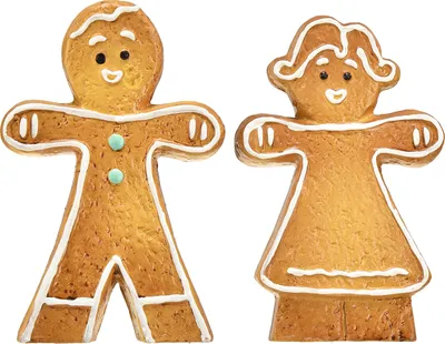 Produktbild von Charmante Lebkuchenfiguren aus Keramik für festliche Weihnachtsdeko, 2 Stück