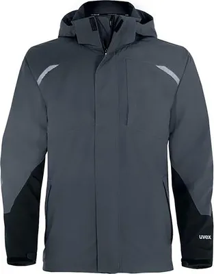 Produktbild von Uvex 8874414, Jacke, Mann, Schwarz, Grau, 3XL, 4 Taschen, Reißverschluss