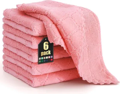 Obrázek produktu pro Utěrky z mikrovlákna 6ks 30x30 cm růžové - čisticí utěrky pro péči o auto a kuchyni