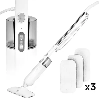 Produktbild von Duronic STM11 Dampfreiniger | hygienische Bodenreinigung | Elektrischer Wischmopp mit 2 Extra Pads | Dampfbesen 1100 W | Steam Mop mit 350 ml Wassertank für heißen Wasserdampf | Dampfwischer