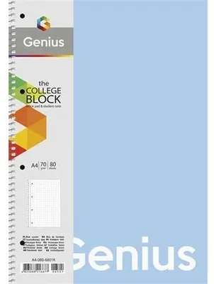 Špirálový zošit, linajkový, A4, 80 listov, PP obal, SHKOLYARYK "Genius Pastel", mix