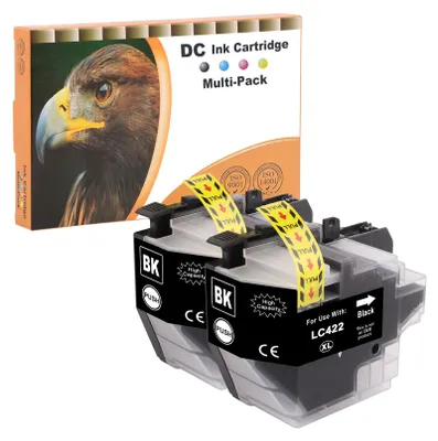 Imagen del producto de Cartuchos de tinta D&C LC422XL compatibles con Brother LC-422XL LC 422BK, para impresoras Brother MFC-J5340DW, MFC-J5345DW, MFC-J5740DW, MFC-J6540DW, MFC-J6940DW (, pack de 2)