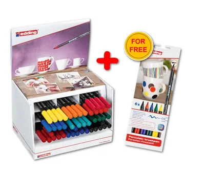 Immagine prodotto di Espositore per penne a pennello Edding PROMO in porcellana 52590 - incl. 1 set