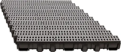 Produktbild von ScarMaxx 10m Entwässerungsrinne Bodenrinne A15 115 mm Stegrost Grau - 13x1000x11,5cm
