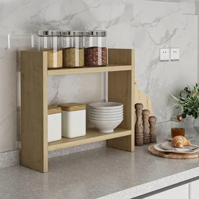 Immagine prodotto di Morfasso - Mensola, 34x10x30h cm Marrone Rovere, 2 Ripiani