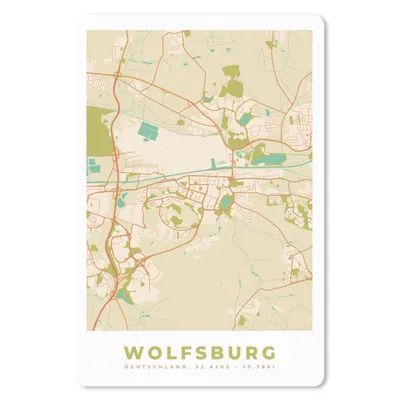 Produktbild von MuchoWow® Mauspad Mousepad Wolfsburg - Vintage - Karte - Stadtplan 40x60 cm - Mousepads - Maus Mat - Pad - Mausunterlage - Schreibtisch Accesoire
