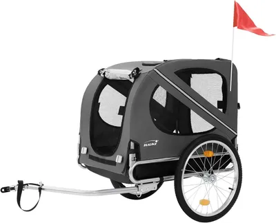 Produktbild von Fahrradanhänger für Hunde – Hundeanhänger, Kinderwagen – Reisen mit Haustieren – 2-in-1, zusammenklappbar – bis 40 kg – Grau