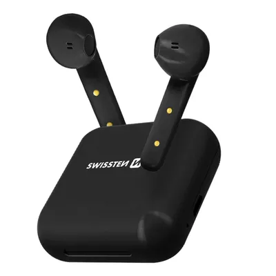 Image de Ecouteurs intra-auriculaires Bluetooth TWS avec boîtier de recharge, Swissten Flypods - Noir