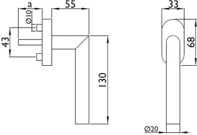 Produktbild von Toulouse Fenstergriff MeinTürgriff L-Form Dreh-Kipp samtgrau 7mm 24/31-36/42