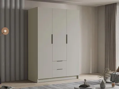 Obrázek produktu pro Vysoká šatní skříň 150 cm MARILA - kašmír / černá