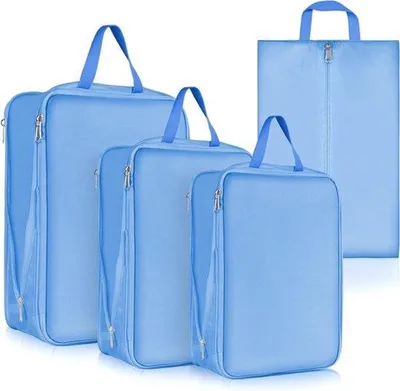 Produktbild von Reise-Organizer-Set mit 4 Stücken, ideal für Koffer und Reisegepäck mit Schuhbox