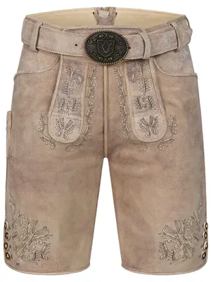 Produktbild von Lederhose Patrizio hellbraun mit Gürtel 56