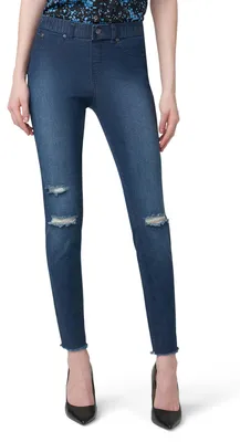 Produktbild von HUE Damen Leggings mit Ripped Knee Denim, Ink Wash, X-Groß