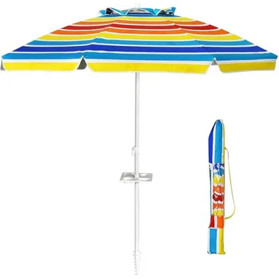 Image de Parasol de plage B09B538Z97, 220 cm, UPF 50+, coloré - A