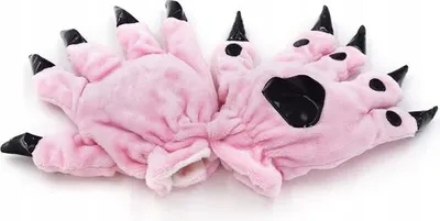 Zdjęcie produktu dla Rękawiczki z pazurami przebranie strój różowe onesie kigurumi andrzejki