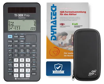 Produktbild von TI-30X Prio MP Schulrechner mit Schutztasche schwarz und Fachbuch