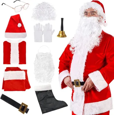 Immagine prodotto di Costume natalizio Babbo Natale 10 pezzi, taglia adulti